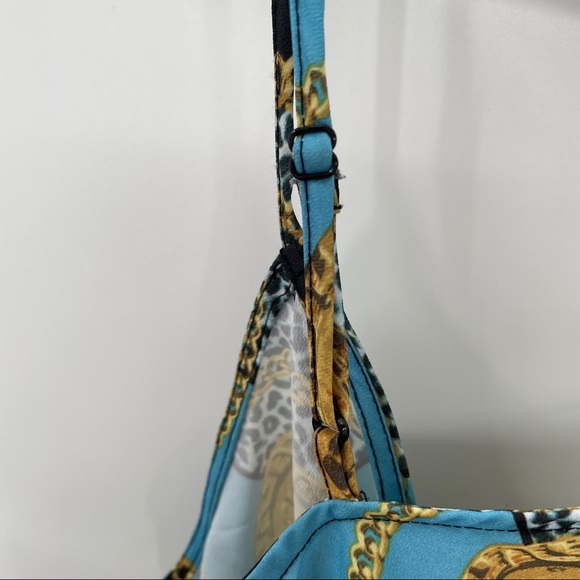 NEW! Blue Dress with Chain & Coin Print - Picture 12 of 15